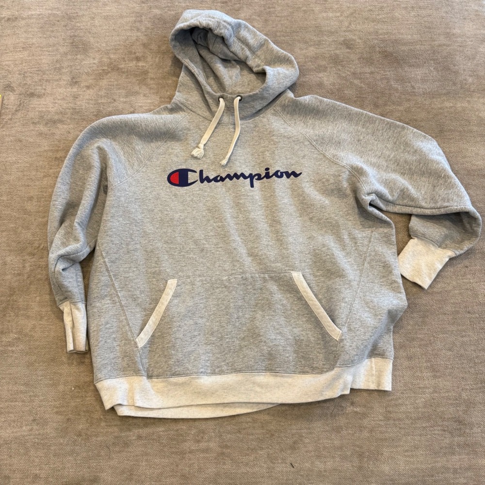 Champion Men Authentic Athleticwear Gray Hoodie‎ Sweatshirt Size 2X Large